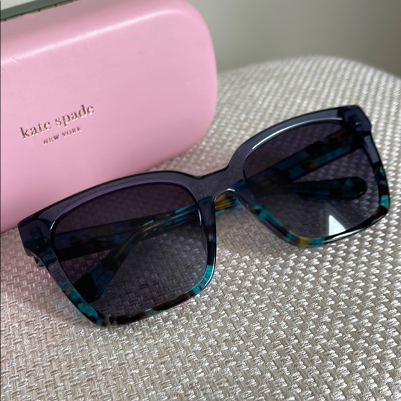 Kate Spade Blue Rectangular Sunglasses - Picture 2 of 6